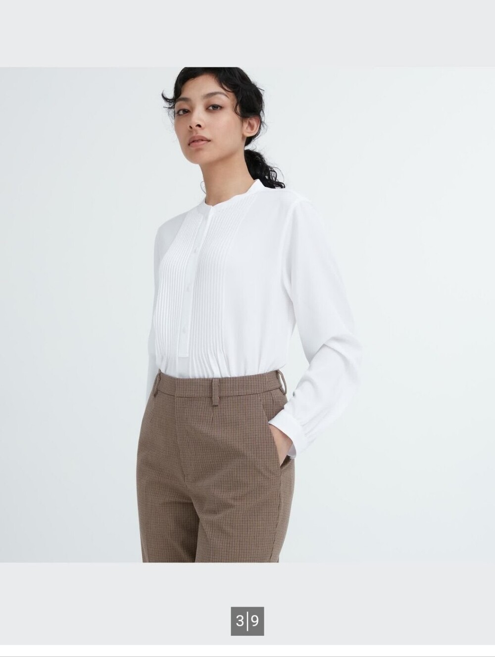 Uniqlo Checked Ankle Pants - Brown